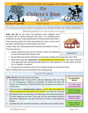 Going home in India, cave paintings in Egypt - The Children's Post, 30th April 2020