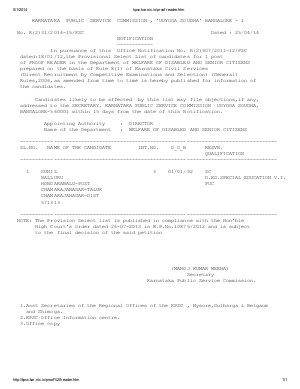 KPSC Bangalore Announced list of Various Posts in 4 Departments 2014 (Proof Reader post)