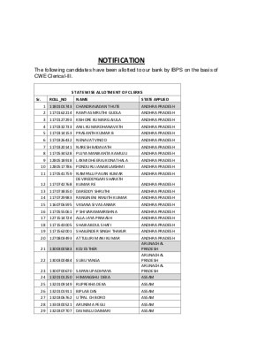 OBC Announced List of Selected Candidates For Post of Clerks