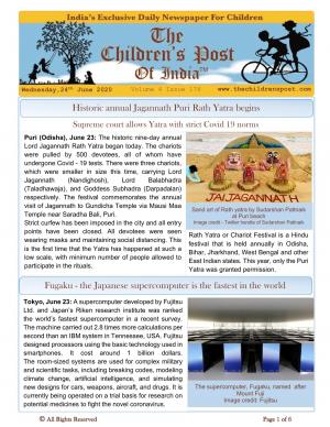 The Children's Post, 24th June, 2020