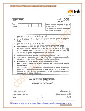 CBSE Class 12th Chemistry Question Paper 2014 Set-II