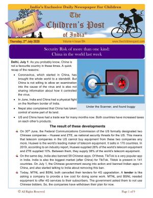 Logic Puzzles, International Affairs - 2nd July 2020 