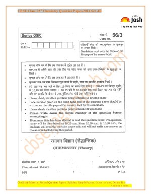 CBSE Class 12th Chemistry Question Paper 2014 Set-3