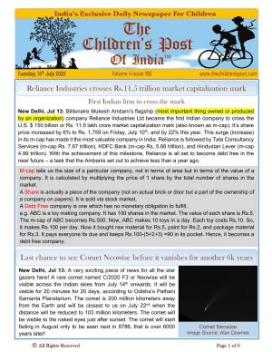 The Children's Post, 14th July, 2020