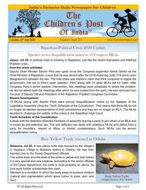 The Children's Post, 21st July, 2020