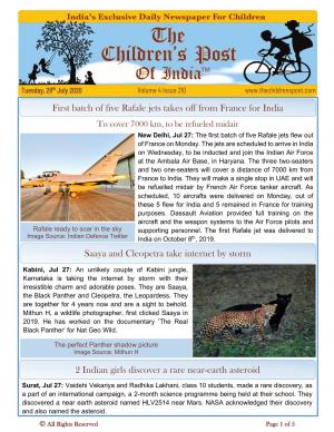 The Children's Post, 28th July, 2020