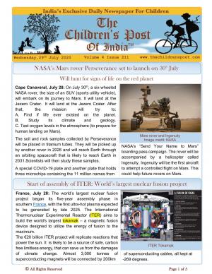 The Children's Post, 29th July 2020