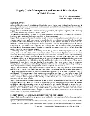 PIJM-Jan-Feb09-Article2,Supply Chain Management and Network Distribution of SAFAL Market