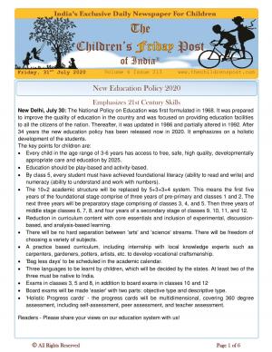 The Children's Post, 31st July 2020