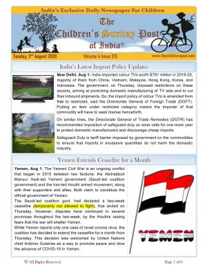 The Children's Post, 2nd Aug 2020