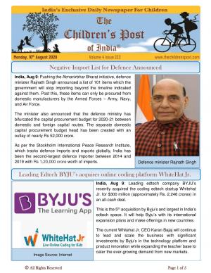 The Children's Post, 10th August 2020