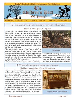 The Children's Post, 19th August 2020