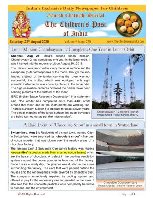 Ganpati Bappa Moreya! The Vinayak Chaturthi Special of The Children's Post of India 