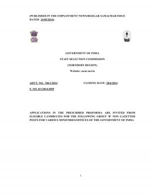 Staff Selection Commission (Northern Region) Recruitment 2014