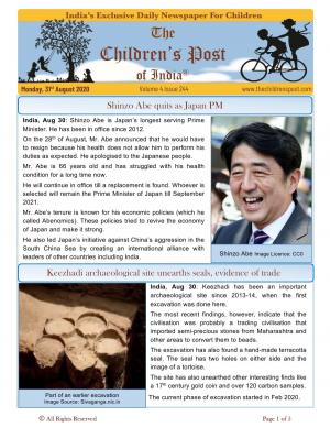 The Children's Post, 31st August 2020 