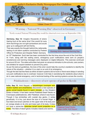 The Children's Post, 13th Sep 2020