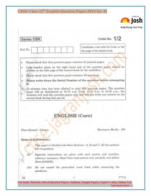 CBSE (Class- 12th) English (Core) Part- 2