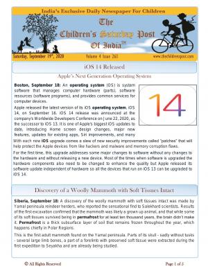 The Children's Post, 19th September 2020