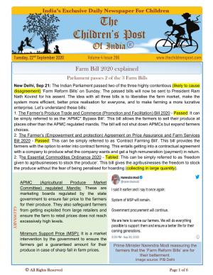 The Children's Post, 22nd Sep, 2020