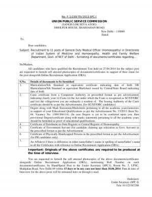 UPSC Declared Result of General Duty Medical Officer (Homoeopathy) Post
