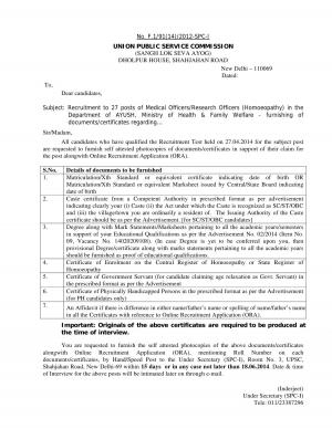 UPSC Declared Results for 27 posts of Medical Officers Research Officers Homoeopath