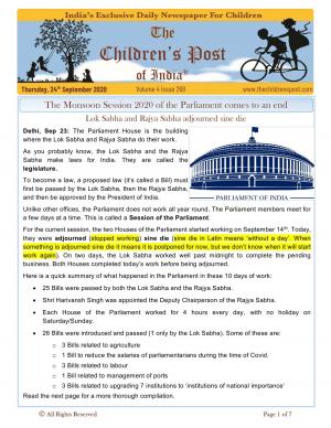 The Children's Post, 24th September 2020 