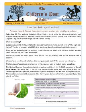 Use of Time Report 2019 - The Children's Post, 1st October 2020