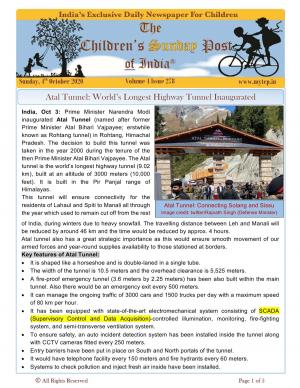 The Children's Post, 4th Oct 2020