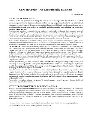 PIJM-January11-Article2-Carbon Credit - An Eco Friendly Business