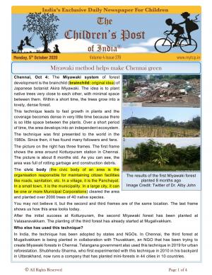 The Children's Post, 5th October 2020 