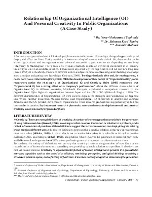 PIJM-February11-Article8-Relationship Of Organizational Intelligence