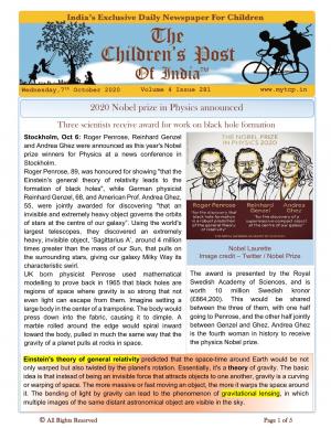 The Children's Post, 7th October, 2020