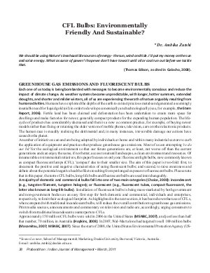 PIJM-March11-Article5-CFL Bulbs : Environmentally Friendly And Sustainable?