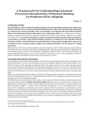 IJM-February2011-Article6-A Framework For Understanding Consumer Perceived Characteristics Of Internet Banking As Predicators Of Its Adoption