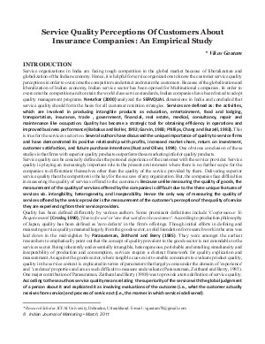 IJM-March11-Article2-Service Quality Perceptions Of Customers About Insurance Companies : An Empirical Study