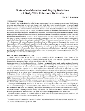 IJM-March11-Article5-Status Consideration And Buying Decisions - A Study With Reference To Kerala