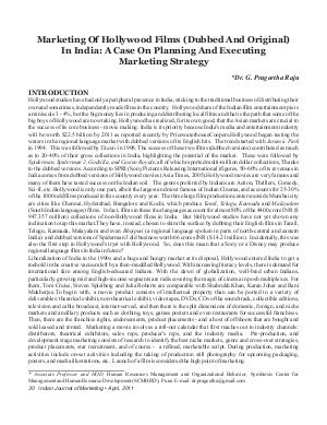 IJM-April11-Article4-Marketing Of Hollywood Films (Dubbed And Original) In India