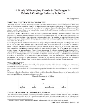 IJM-April11-Article3-A Study Of Emerging Trends & Challenges In Paints & Coatings Industry In India