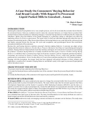 IJM-May11-Article6-A Case Study On Consumers' Buying Behaviour and Brand Loyalty With Regard To Processed Liquid Packed Milk In Guwahati, Assam
