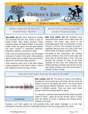 The Children's Post, 12th October 2020