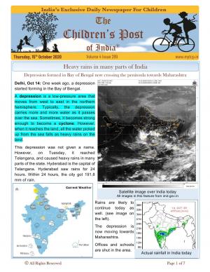 Why the rains? - The Children's Post, October 15th, 2020 