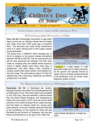 The Children's Post, 21st October, 2020