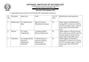 NIT Arunachal Pradesh Notified Recruitment for 03 Posts of Research Fellowship 2014