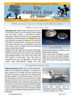 The Children's Post, 28th October, 2019