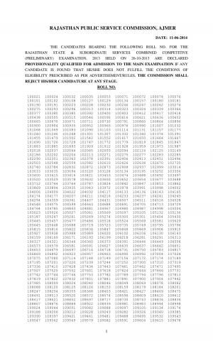 RAS Prelims 2013: Result Declared