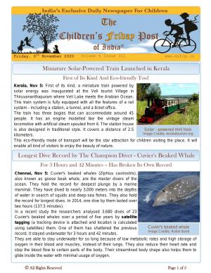 The Children's Post, 6th November 2020