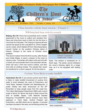 The Children's Post, 25th November, 2020