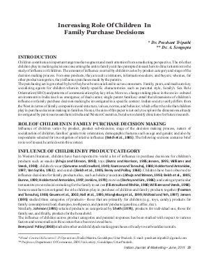 IJM-June11-Article4-Increasing Role Of Children In Family Purchase Decisions