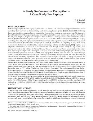 IJM-June11-Article6-A Study On Consumer Perception - A Case Study For Laptops