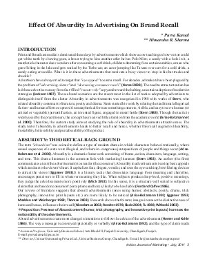 IJM-July11-Article1-Effect of Absurdity In Advertising On Brand Recall